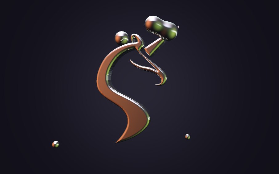 Capra’s unicorn as a chrome badge, with mercury drops flowing around and into it